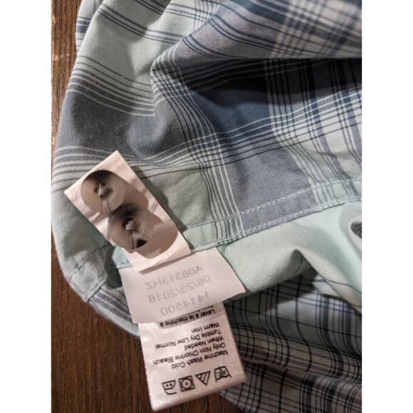 NWT Ecoths Blue Plaid Stirling Short Sleeve Shirt Size XL - Picture 6 of 10